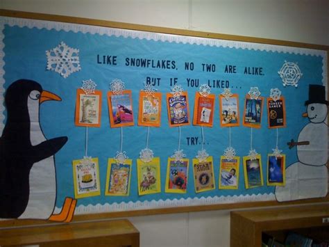 Winter Library Display St Johns Library Bulletin Board Winter