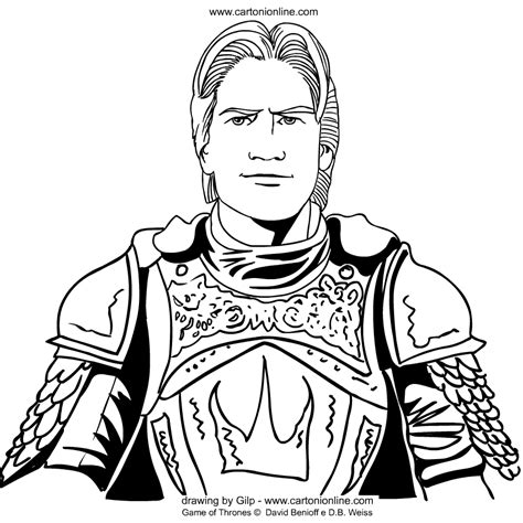 Dibujo De Jaime Lannister De Juego De Tronosgame Of Thronespara Colorear