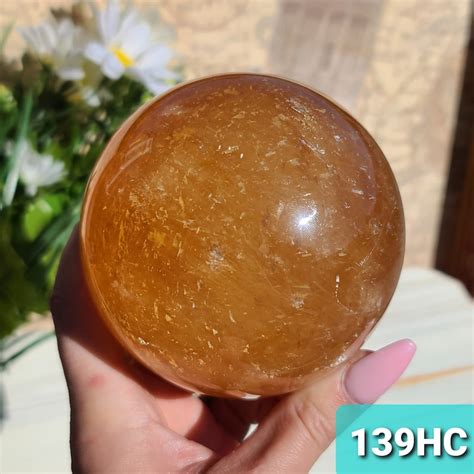 Honey Calcite Sphere Crystal Ball Calcite Sphere Healing Etsy