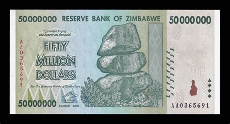 Zimbabwe 50000000 50 Millones de Dólares 2008 Pick 79 Sc Unc