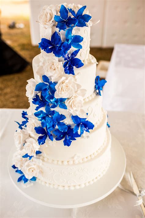 Blue Orchid Wedding Cake Orchid Wedding Cake Wedding Cakes Blue Blue Themed Wedding