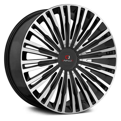 Cavallo Clv Gloss Black Machined Powerhouse Wheels Tires