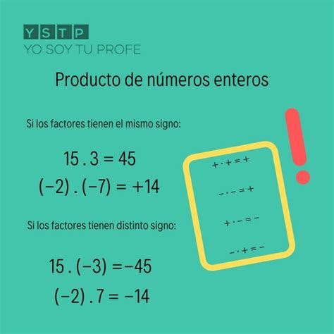 Cómo se resuelve el producto de números enteros Yo Soy Tu Profe