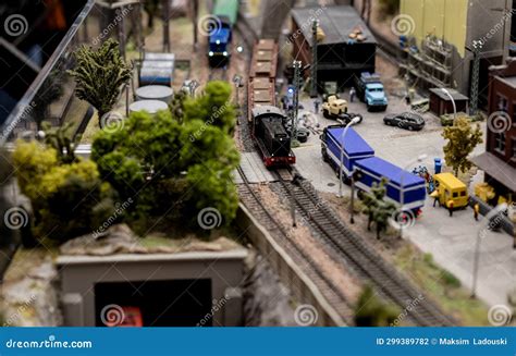 Toy railway layout stock photo. Image of engine, transportation - 299389782