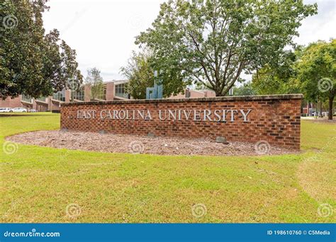 East Carolina University Sign In Greenville Nc Editorial Image Image