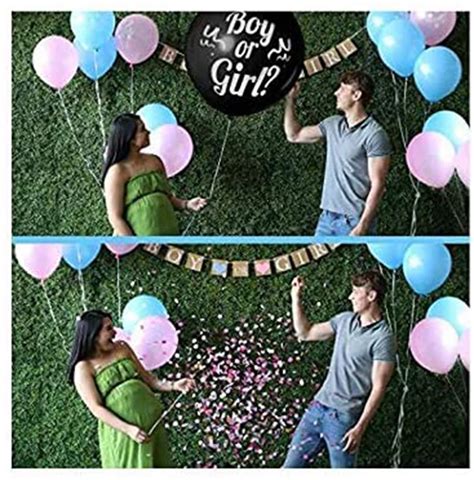 Elecdon Gender Reveal Balloon With Confetti Inch Black Boy Or Girl