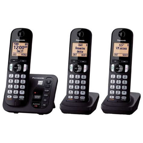 Panasonic Handset Cordless Phone W Answering Machine Black Kx