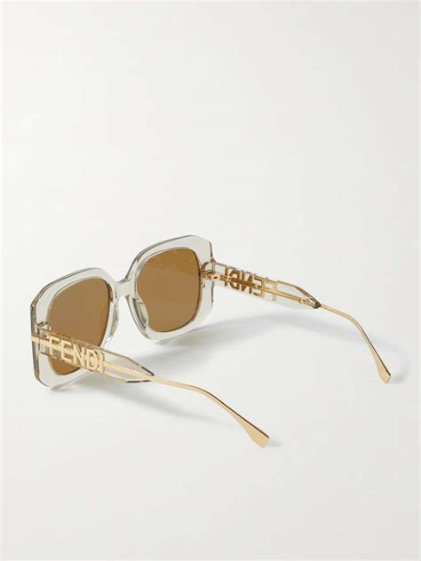 Fendi Eyewear Fendigraphy Oversized Square Frame Acetate And Gold Tone