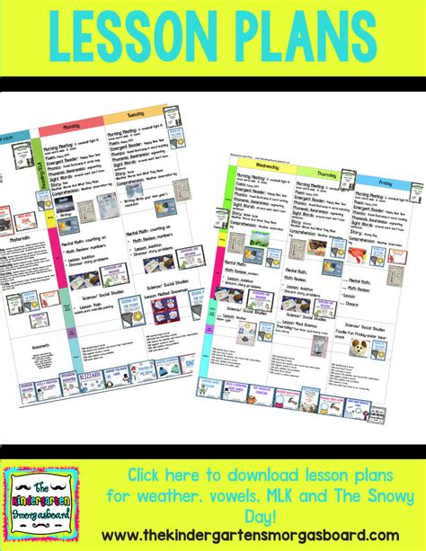 Lesson Plan Graphic 9 The Kindergarten Smorgasboard