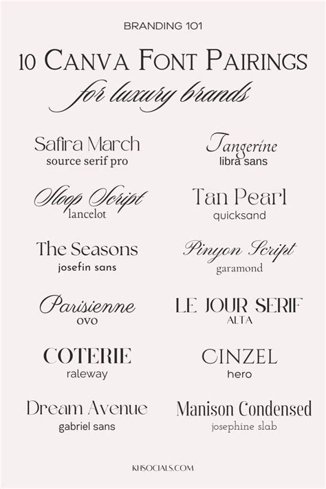 10 Elegant Canva Font Combinations For Luxury Brands