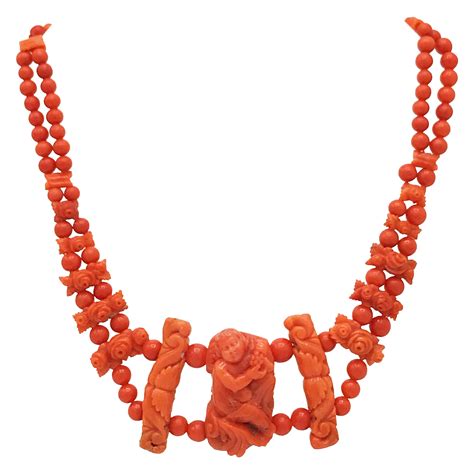 Antique Carved Coral Necklace At Stdibs