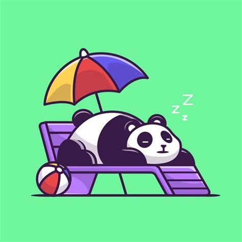 Panda Lindo Durmiendo En La Ilustraci N De Vector De Dibujos Animados