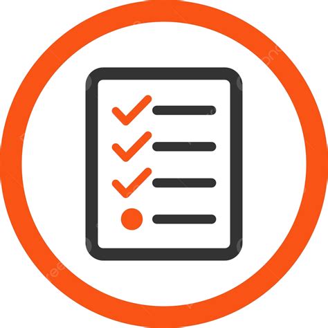 Rounded Vector Icon In Orange And Gray Colors Depicting A Checklist