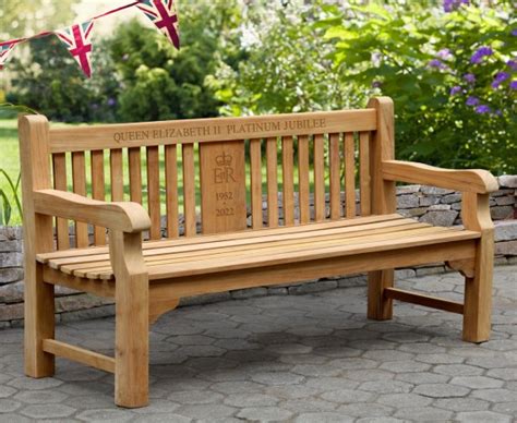 Gladstone Teak Queens Platinum Jubilee Commemorative Bench 18m