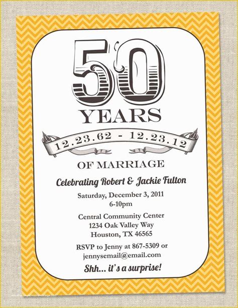 Free Printable 50th Wedding Anniversary Invitation Templates Of