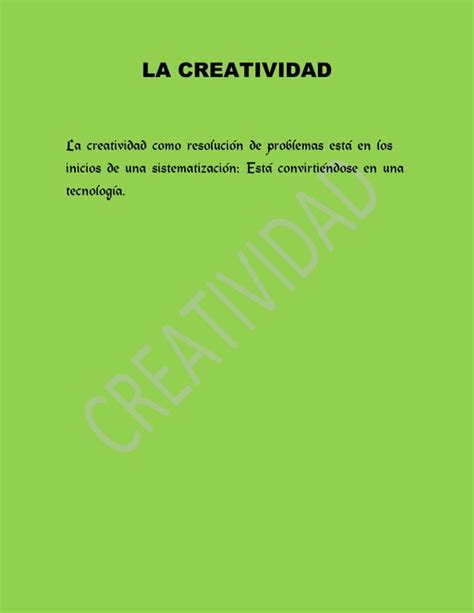 Tecnicas De Creatividad Empresarial PDF