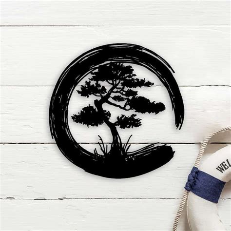 Personalized Bonsai Tree Enso Circle Yoga Studio Home Decor Custom