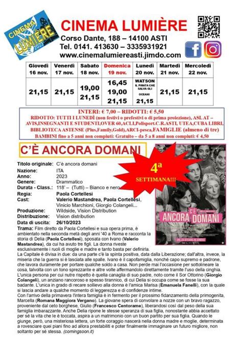 Al Cinema Lumière di Asti quarta settimana di programmazione per C è