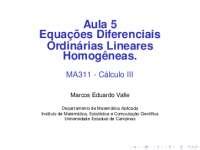 Aula Equa Es Diferenciais Ordin Rias Lineares Provas Equa Es