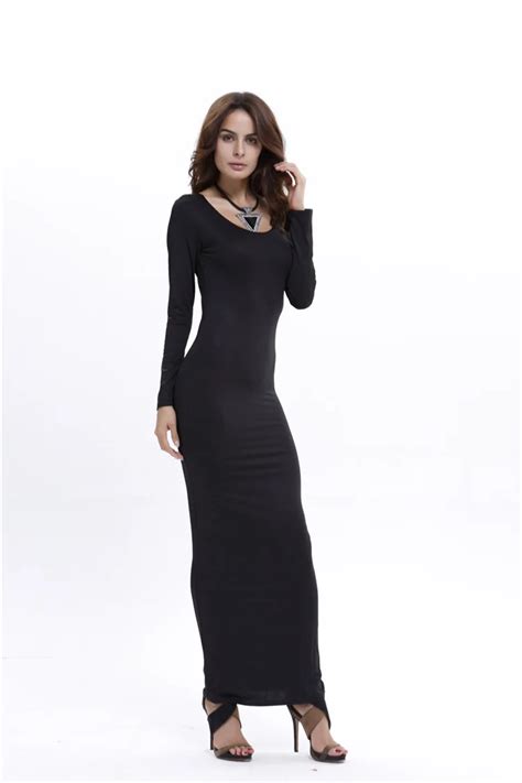 Full Sleeve Long Bodycon Dresses Women Autumn Winter Casual Round