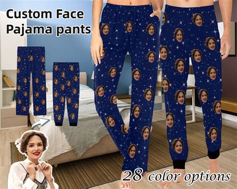 Custom Face Women Pajama Pants Personalized Photo Pajamas Etsy