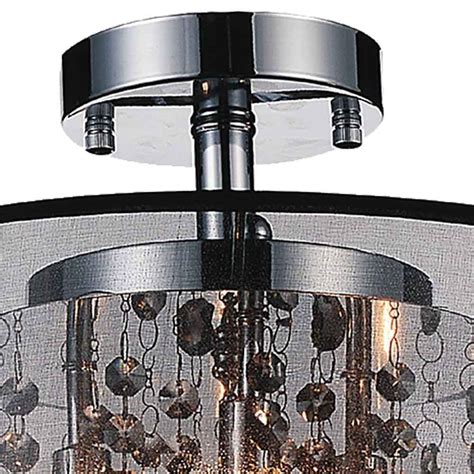 Brizzo Lighting Stores 13 3 Light Drum Shade Flush Mount With Chrome Finish