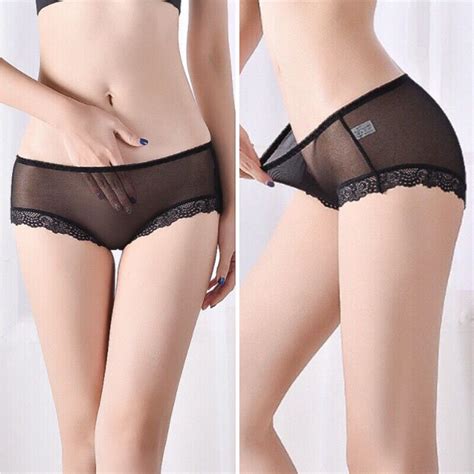 Sexy Damenunterw Sche Transparente Dessous Spitzen Mesh Slips H Schen F