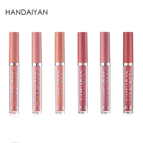 Cheap HANDAIYAN 6Pcs Liquid Velvet Matte Lip Gloss Red Lipstick Nude