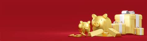 3d Rendering Concept Of Golden Piggy Bank Golds Golden Coins