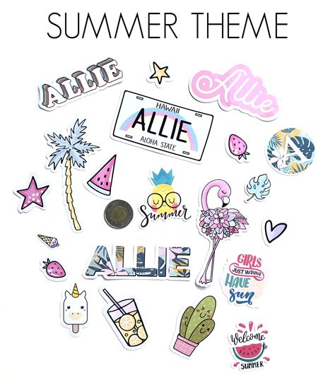 Personalized Summer Stickers Jack And Jilly Designs