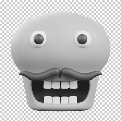 Premium PSD | 3d funny skull emoji emoticons faces with facial expressions