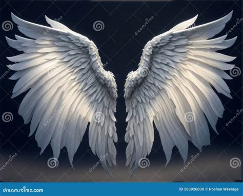 Very Beautiful White Angel Wings Stock Illustration Illustration Of