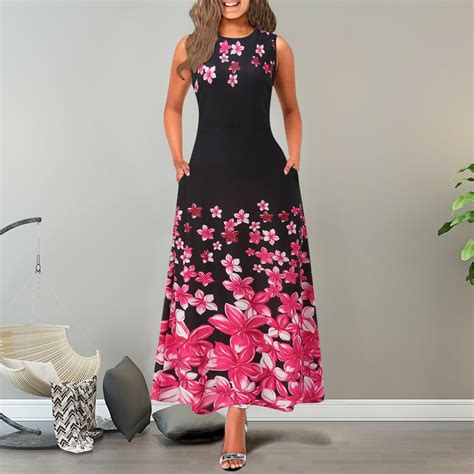 IDALL Wedding Guest Dresses Prom Dresses Women Casual A Line Dress Maxi