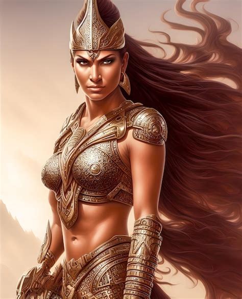 Premium Photo Warrior Woman In Armor