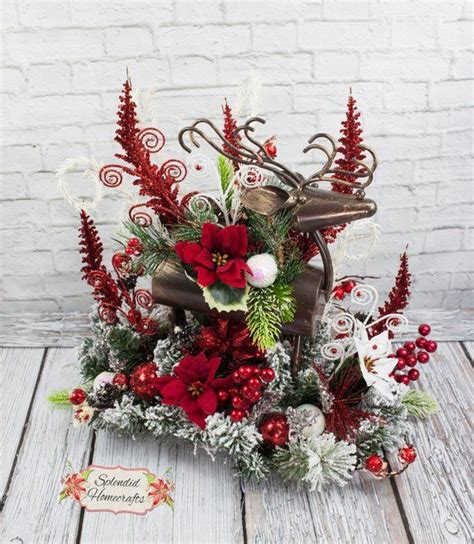 Rustic Christmas Reindeer Centerpiece