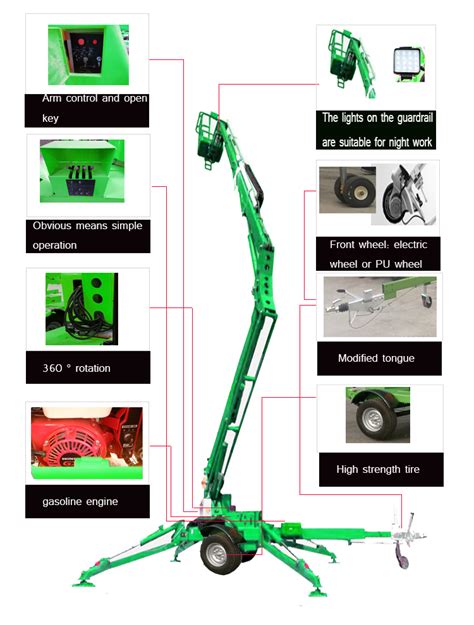 Hydraulic Towable Telescopic Boom Lift Tables Self-propelled ...