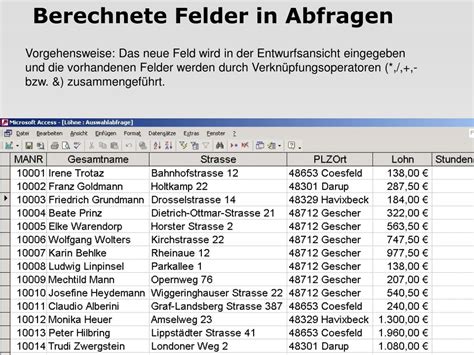 PPT Berechnete Felder In Abfragen PowerPoint Presentation Free