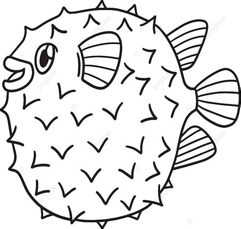 Página Para Colorear Aislada De Pez Globo Para Colorear De Ilustración De Peces Para Niños