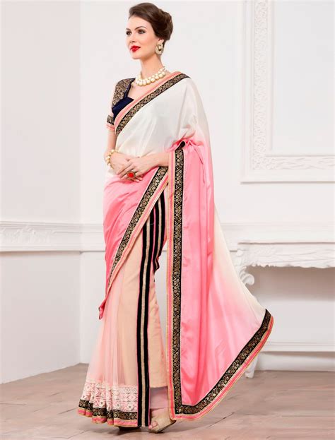 Pink Satin Chiffon Party Wear Saree 70035 Party Wear Sarees Trendy