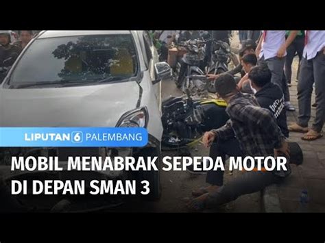 Pengemudi Mengantuk Mobil Seruduk Sepeda Motor Liputan Palembang