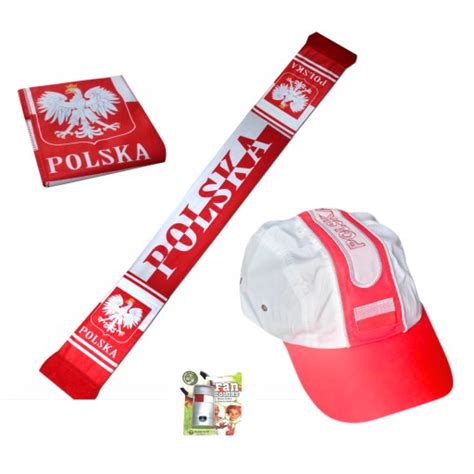 Czapka Kibica Z Daszkiem Szalik Farba Polska Allegro Pl