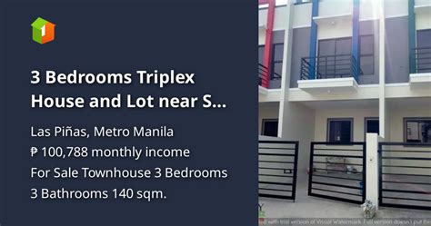 3 Bedrooms Triplex House And Lot Near Sm South Mall Las Piñas House