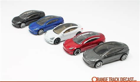 Tesla Model 3 All 5 Hot Wheels Releases 1200pxotd Orange Track Diecast