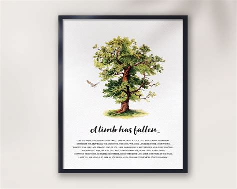 Memory Poem A Limb Has Fallen From the Family Tree Loss of - Etsy