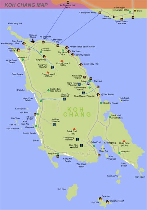 Tourist Map Of Koh Chang Island Thailand Map Thailand Map Thailand