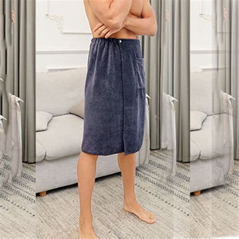 Zenghuiiii Beach Towel Wrap Mens Bath Skirt Hotel Household Simple Microfiber Buckle Bath Towel