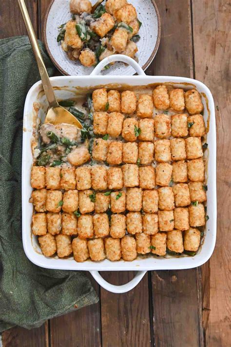 Vegan Tater Tot Green Bean Casserole Cozy Peach Kitchen