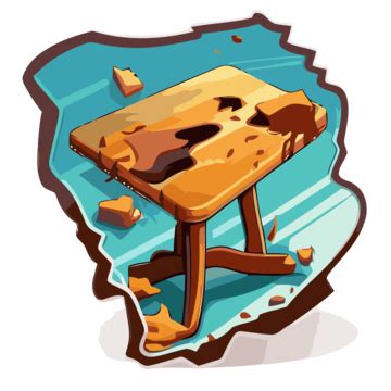 Broken Table Cartoon Vector, Illustration Clipart, Sticker Design With Cartoon Broken Table ...