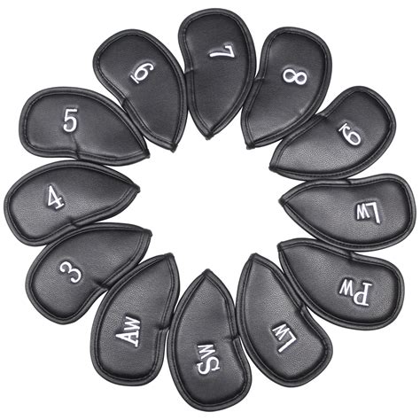 12PCS Set Golf Iron Headcover With Number Tags Thick PU Artificial