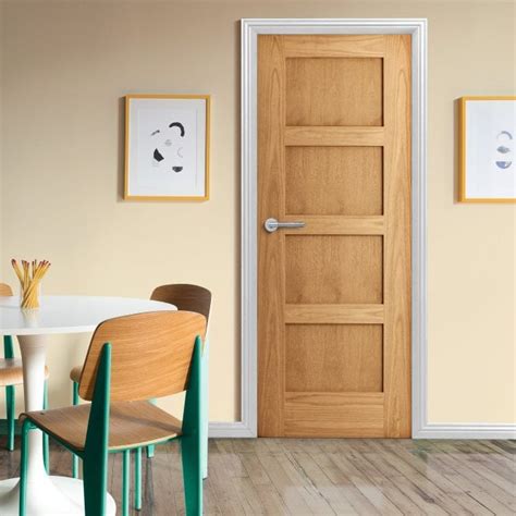 Liberty Doors Internal Oak Unfinished Shaker 4P FD30 Fire Door At